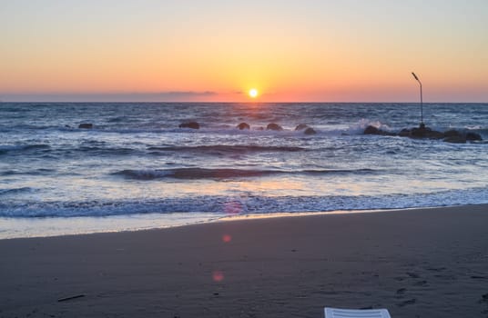 beautiful sunset on the Mediterranean Sea in Cyprus in spring 3