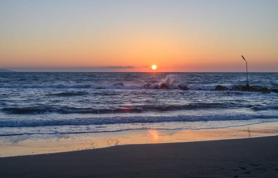 beautiful sunset on the Mediterranean Sea in Cyprus 2