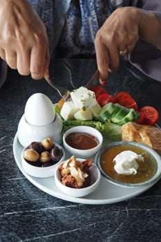 Turkish Breakfast Served on Table .