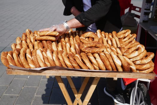 Turkish Bagel Simit selling in a van ,