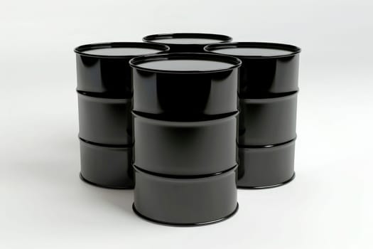 Black oil barrel isolated on transparent background, Generative AI.