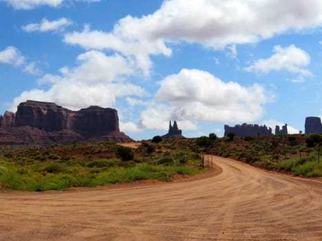 Dirt Road near Monument Valley, Southwest Landscape. High quality photo