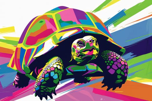 Colorful pop art a turtle style ..