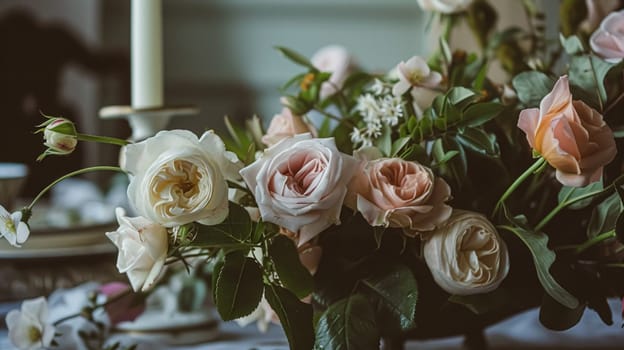 Beautiful bouquet of flowers in a vase. Floral arrangement