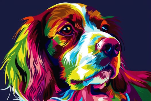 Portrait of a dog in pop art style..