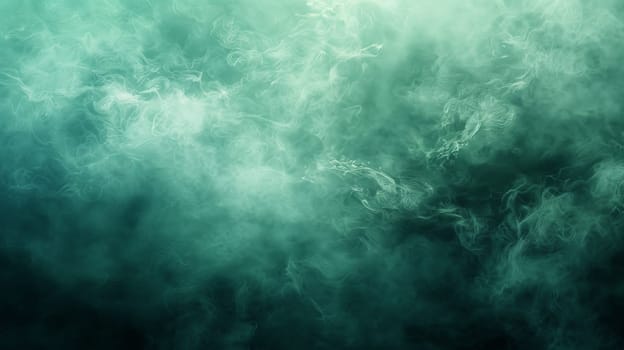 A green background with smoke and steam. The smoke and steam give the impression of a misty, foggy atmosphere