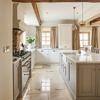 Bespoke kitchen design, country house and cottage interior design, English countryside style renovation and home decor idea