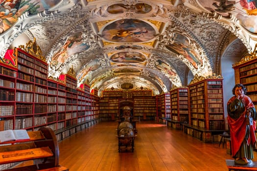 PRAGUE, CZECH REPUBLIC, SEPTEMBER 08 : Library of Strahov monastery, september 08, 2019 in Prague, czech republic