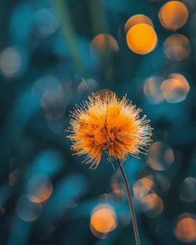 A stunning close-up of a vibrant yellow flower with a lush green foliage backdrop, basking in the warm glow of natural sunlight