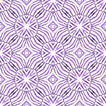 Tiled watercolor background. Purple bewitching boho chic summer design. Hand painted tiled watercolor border. Textile ready lovely print, swimwear fabric, wallpaper, wrapping.