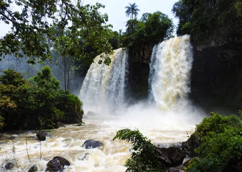 Cascades in the waterfalls of Iguazu.Misiones. Argentina. One of the seven wonders of the world