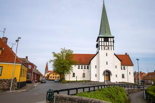 Ancient street of the city of Ronne, Bornholm Island, Denmark - May 28, 2024