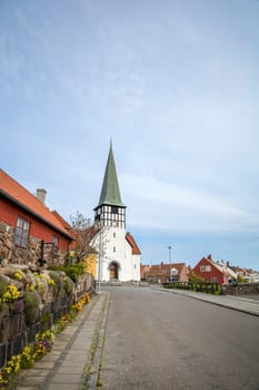 Ancient street of the city of Ronne, Bornholm Island, Denmark - May 28, 2024