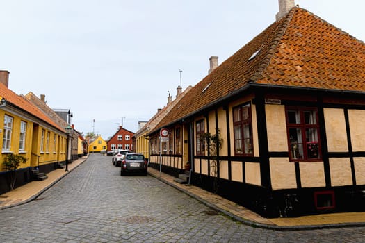 Ancient street of the city of Ronne, Bornholm Island, Denmark - May 28, 2024