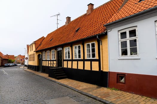 Ancient street of the city of Ronne, Bornholm Island, Denmark - May 28, 2024
