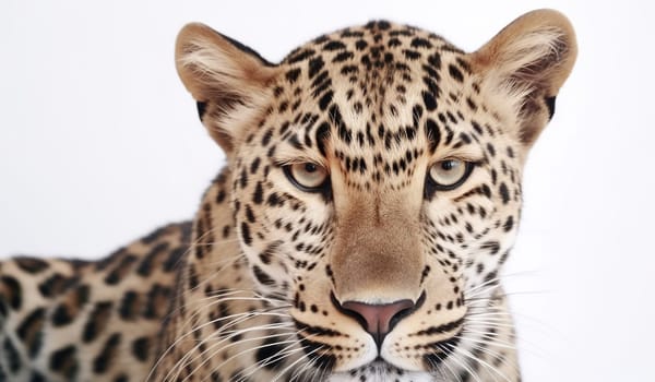 Jaguar's Face Isolated On A White Background