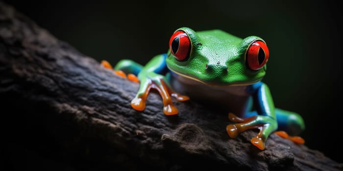 Tree Branch Holding A Red-Eyed Tree Frog