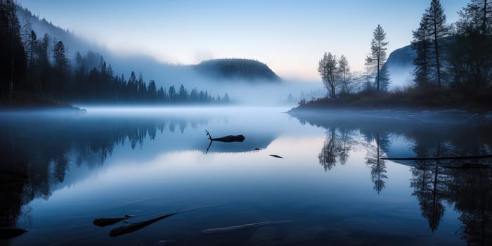 Amazing Landscape Of Mountain Lake In Early Morning, Scandinavian Landscapes