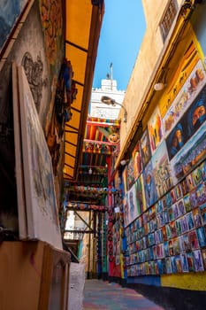 Colorful Art Alley in Fez Medina, Morocco