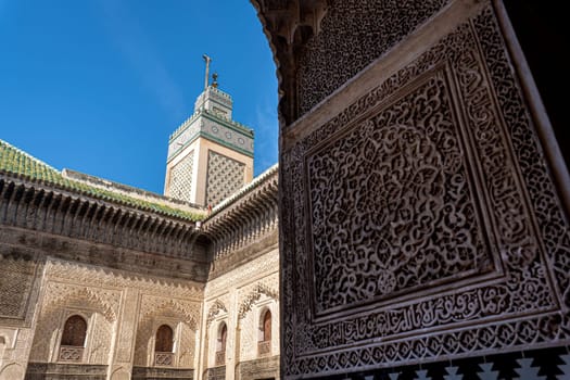 Bou Inania Madrasa in Fez by day, Morocco