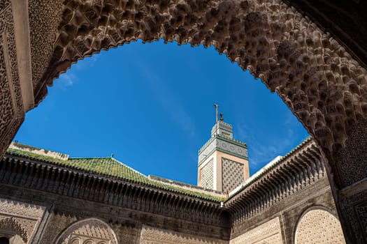 Bou Inania Madrasa in Fez by day, Morocco