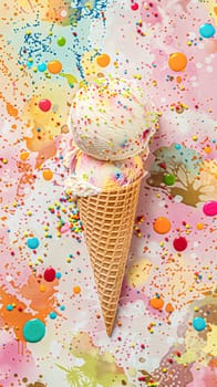 Ice cream colourful summer treat, sweet dessert in summertime, holiday food idea