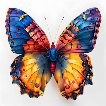 A vibrant Pollinator, the Viceroy, is perched on a white surface. This colorful Butterfly with its Electric blue wings showcases the beauty of Moths and butterflies, an elegant Arthropod organism