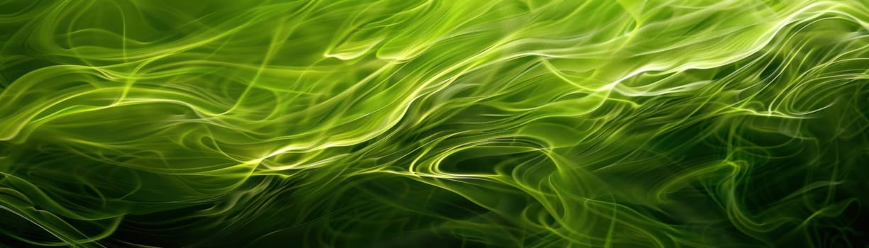 Abstract Organic Green Lines Hum with Earth Quiet Energy Concept Wallpaper Background Illustration.