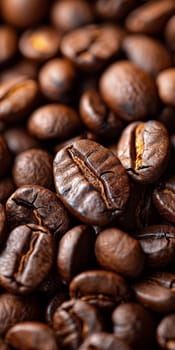 Close up of arabica coffee beans with a brownish color.
