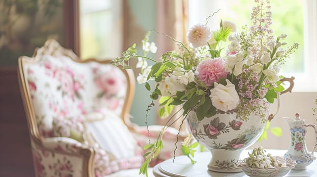 Beautiful bouquet of flowers in a vase. Floral arrangement