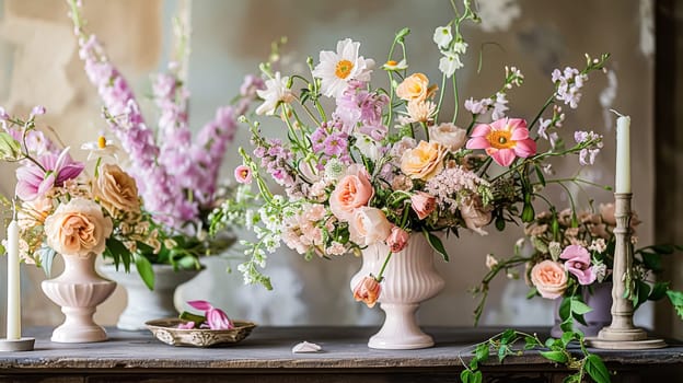 Beautiful bouquet of flowers in a vase. Floral arrangement