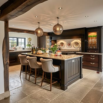 Bespoke kitchen design, country house and cottage interior design, English countryside style renovation and home decor idea