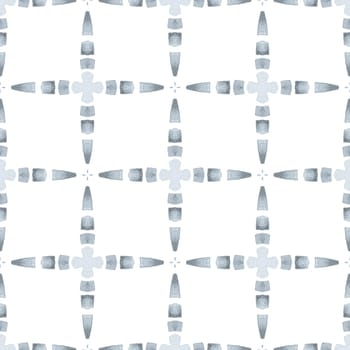 Summer exotic seamless border. Black and white good-looking boho chic summer design. Textile ready optimal print, swimwear fabric, wallpaper, wrapping. Exotic seamless pattern.