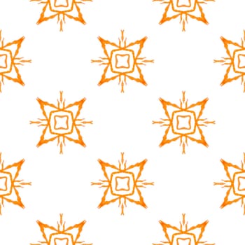 Arabesque hand drawn design. Orange popular boho chic summer design. Textile ready perfect print, swimwear fabric, wallpaper, wrapping. Oriental arabesque hand drawn border.