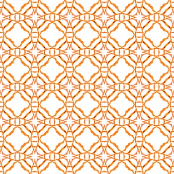 Textile ready extraordinary print, swimwear fabric, wallpaper, wrapping. Orange graceful boho chic summer design. Medallion seamless pattern. Watercolor medallion seamless border.