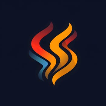 A neon gas logo symbolizing smoke coming out of a fire, designed with electric blue graphics and artful painting on a dark background. Font used for a bold statement