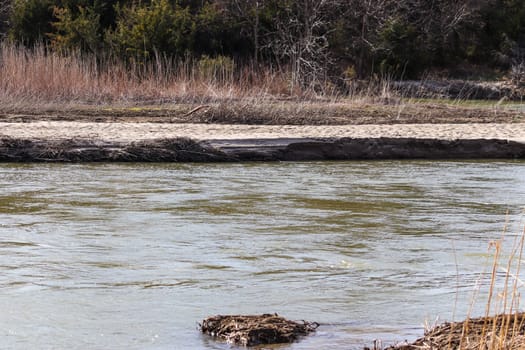 The Platte river in Nebraska flowing down. High quality photo