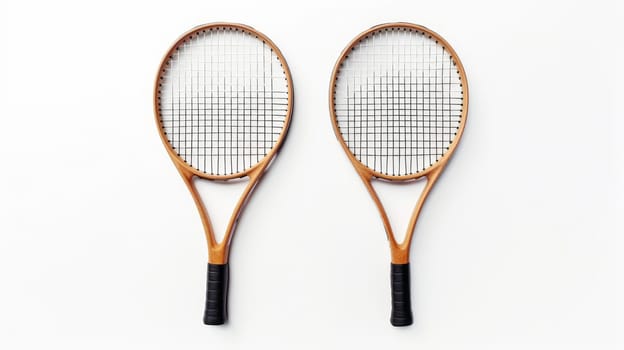 Tennis rackets and ball on white background. Playing sports, healthy lifestyle, physical activity, training, active lifestyle, competition, Preparation for big sports.