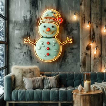 A table adorned with a red and white tea set and a bunch of red and gold ornaments, creating a festive Christmas ambiance.