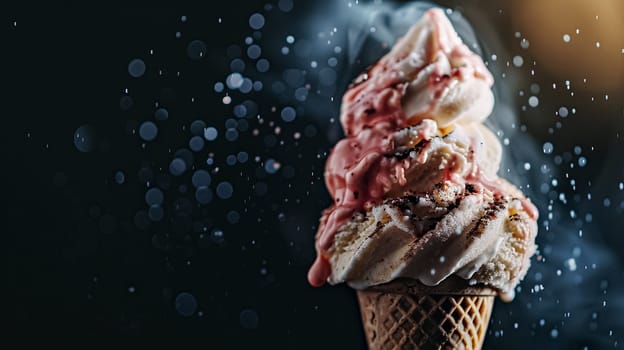 Ice cream commercial, macro food texture background design