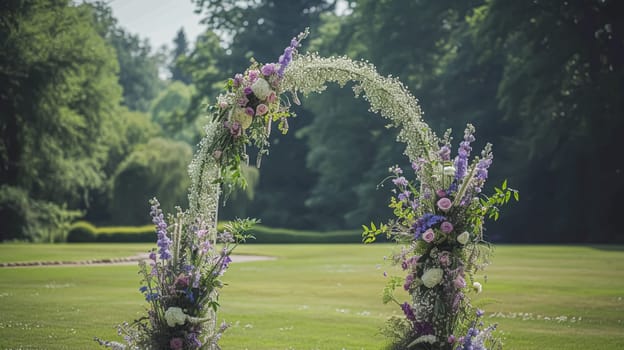 Wedding decor with lavender theme, floral decoration design and beautiful decor setting arrangement idea