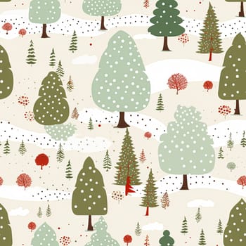 Christmas tree seamless pattern, tileable winter holiday country forest print for wallpaper, green wrapping paper, scrapbook, fabric and product design idea