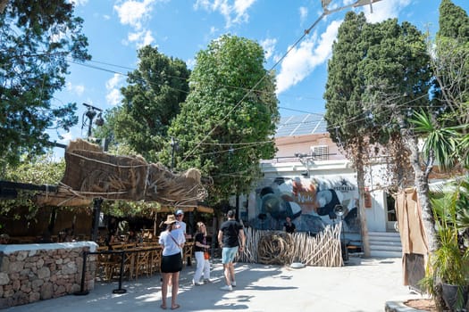 Las Dalias, Ibiza, Spain : 2024 May 14 : People at the Las Dalias Hippy Market in San Carlos in Ibiza in 2024.