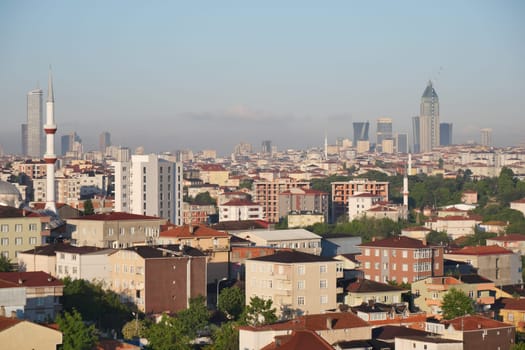 Arial View of Istanbul residential buildings .