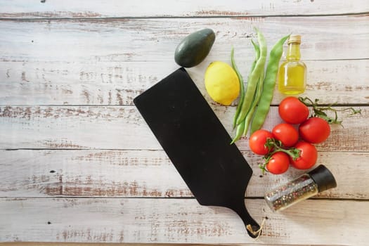 wooden chopping board on table