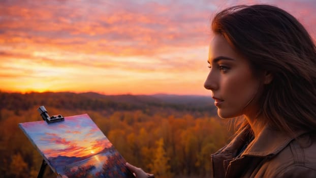 Close up woman outdoors portrait