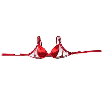 Cut Out Bralette Thong Daring red bralette with a strappy cutout design and a matching. Woman lingerie isolated on transparent background