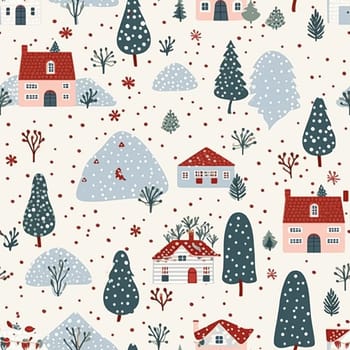 Seamless pattern, tileable Christmas holiday country dots print, English countryside cottage for wallpaper, wrapping paper, scrapbook, fabric and product design inspiration