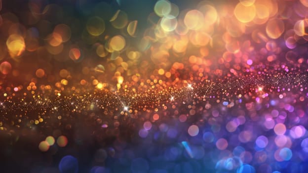 Colorful bokeh lights background with sparkles and flares for travel, fashion, beauty, and art concepts