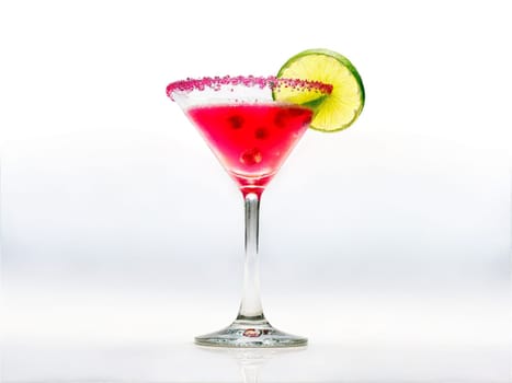 Cosmopolitan A fruity blend of vodka triple sec cranberry and lime in a martini glass. Drink isolated on transparent background.